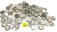 x125- Dimes, 90% silver -x125 dimes -Sold by the