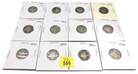 x12- Barber dimes, mixed dates -x12 dimes-SOLD by