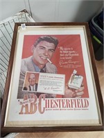>Ronald Reagan Chesterfield cigarette adv framed