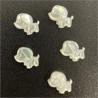 Natural Mother Of Pearl Mini Dog Beads 5pcs