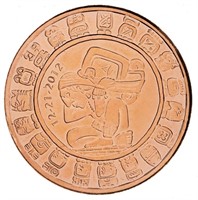 Mayan Calendar Copper Round .999 -1oz,