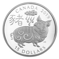 RCM 2019 Fine Silver Bullion Coin, Year of The Pig