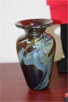 A Signed Breed Aurene Artglass Vase