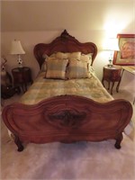 French carved bed