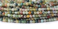 Natural 15.5" Strand Round Indian Agate Beads