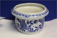 Contemporary Chinese Blue and White Plant Pot