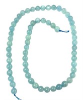Natural 15.5" Strand Milky Aquamarine Round Beads