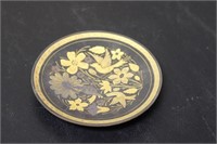 A Gold Gilted on Metal Small 3 Footed Plate