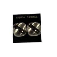 Black And Silver-tone 80's Style Earrings