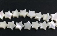 Natural 15.5" Strand Mother Of Pearl Star Beads
