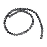 Natural Snowflake Obsidian 6mm 15 Inch Bead Strand