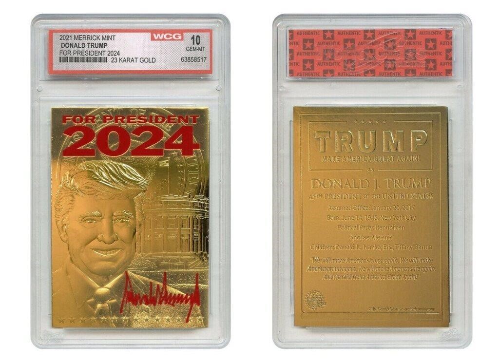 Donald Trump 23k Gold Sculpted Signature Card