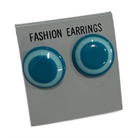 Fun 80's Style Teal And Mint Earrings