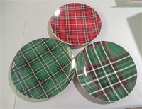 (3) 11in Plaid Dinner Plates