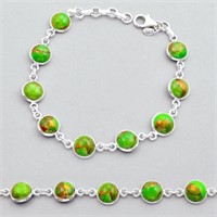 Natural 23.13ct Green Copper Turquoise Bracelet