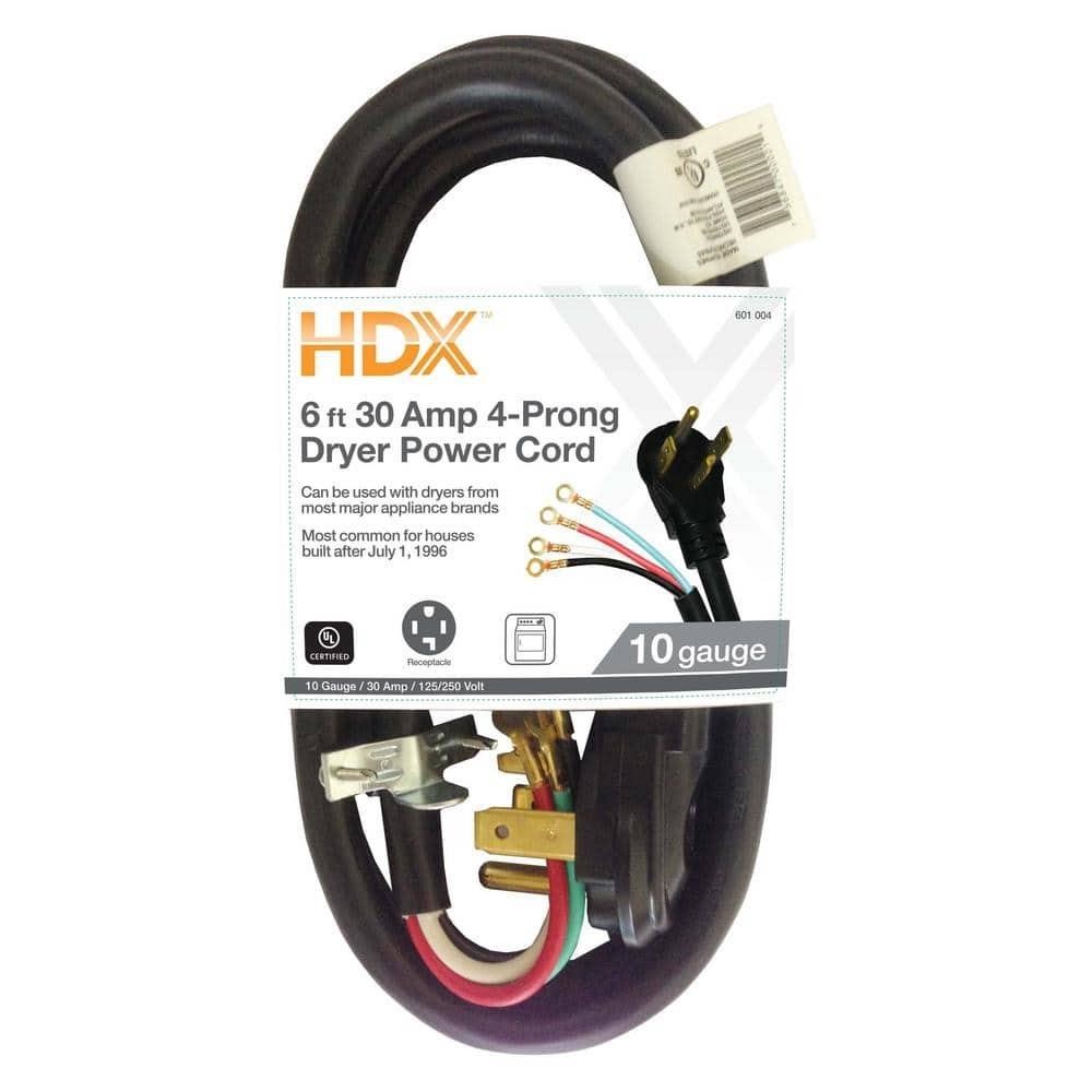 $30  6 ft. 30 Amp 4-Prong Dryer Power Cord
