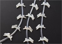Natural White Mother Of Pearl Rabbit Beads 10pcs
