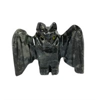 Natural Hand Carved Soapstone Bat