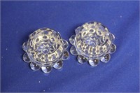 Pair of Glass or Crystal Candle Holders