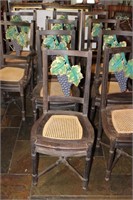 10 pc cane seat chairs