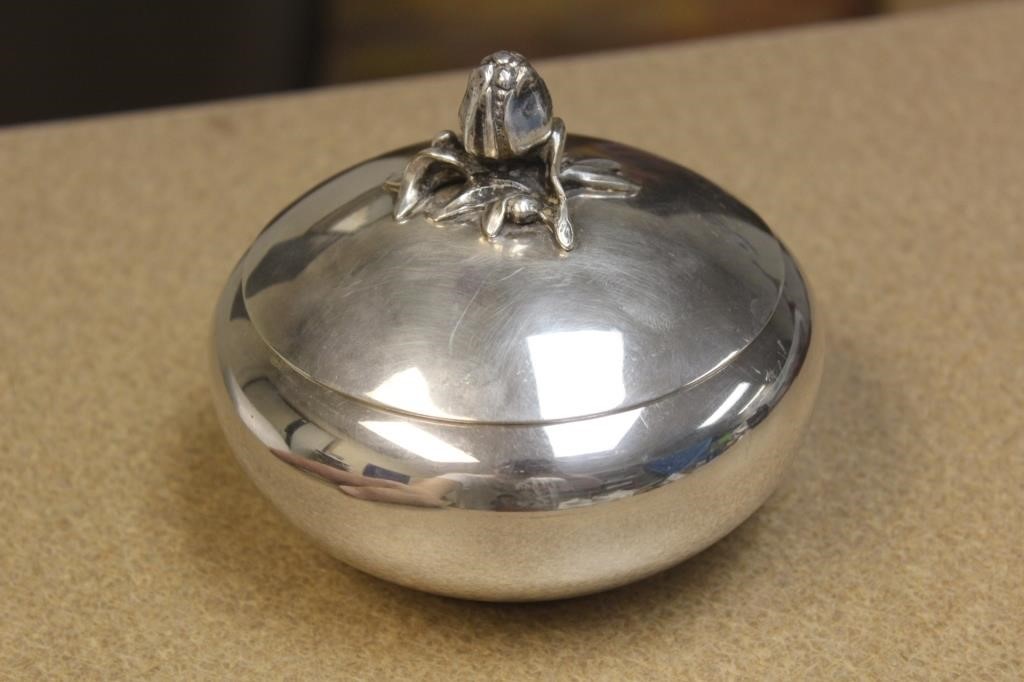 Silverplate Round Container
