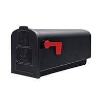 $25  Parsons Med. Plastic Post Mount Mailbox Black