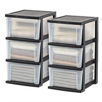 3-Drawer Plastic Storage Dresser, 2-Pack,