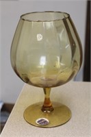 Amber Colour Glass Goblet/Vase