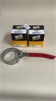 2 New Wix 57060 oil filters and oil filter wrench