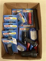 Lot of new and used flashlights