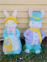 Vintage Easter Bunny Blow Molds 3ft. Tall