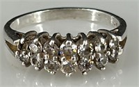 Beautiful Marked 925 Double Row CZ Ring