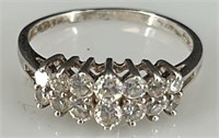 Beautiful Marked 925 Double Row CZ Ring