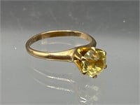 10k gold yellow sapphire ring