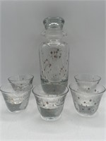 Mid century star glass decanter set MCM