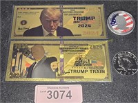Donald Trump Foil Banknotes & Coins