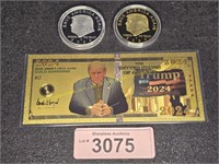 Donald Trump Foil Banknote & Coins