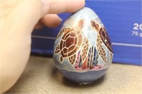 Carved Turtle Stone Egg
