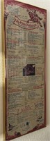 K - FRAMED RESTAURANT MENU 32X13 (K31)