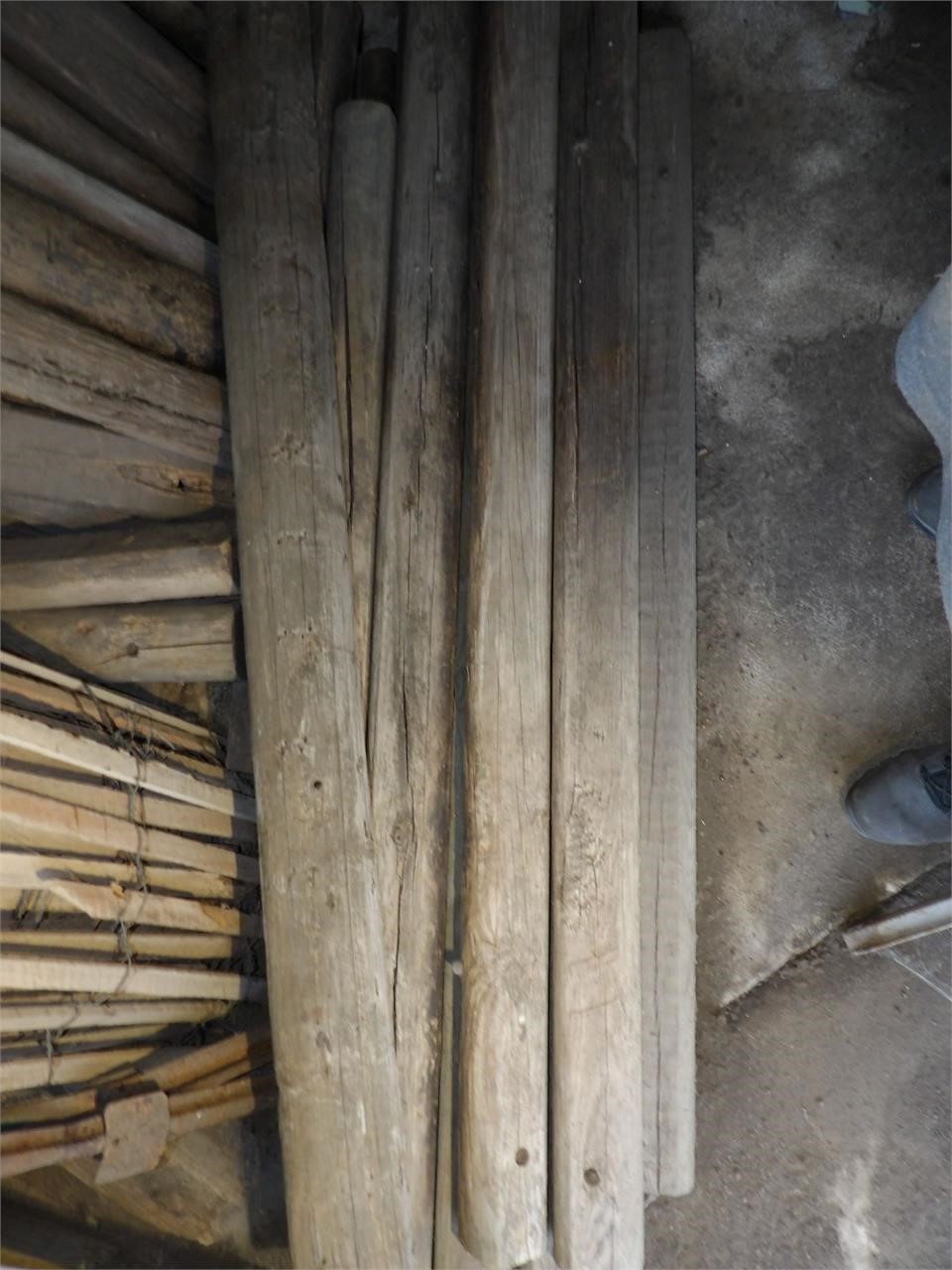 ALL THE WOOD POSTS IN THE GRAIN BIN