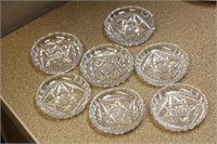 Lot of 7 Small Cut Glass Dishes