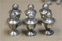 Lot of 6 Sterling Salt and Pepper Shakers