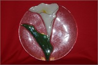 A Decorative Glass Lily Plate