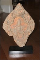 Stone Plaque of a Goddess on Base