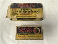 Vintage Western 30-30 Win. & .32 ACP Ammo Boxed