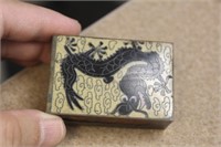 Antique Chinese Cloisonne Dragon Matchbox