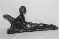 An Art Deco Metal Nude Statue