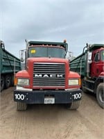 1998 Mack CL700 Quad Dump Truck - Red/Green