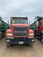 1997 Mack CL700 Quad Dump Truck - Red/Green