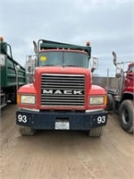 1997 Mack CL700 Quad Dump Truck - Red/Green